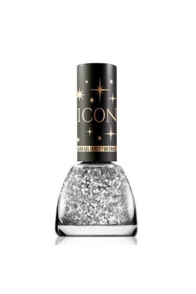 Icon Glitter Revers Silver Nail Polish