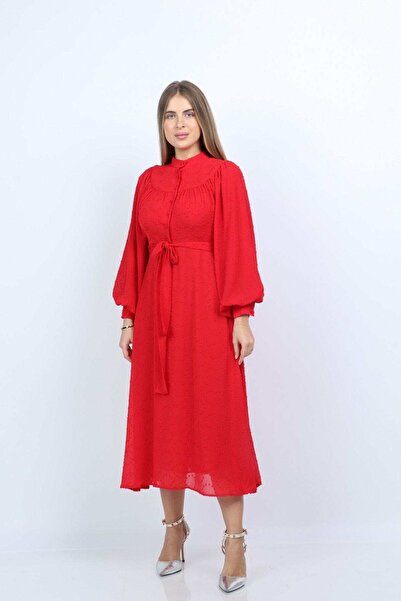 Nichii Puff Sleeve Midi Dress