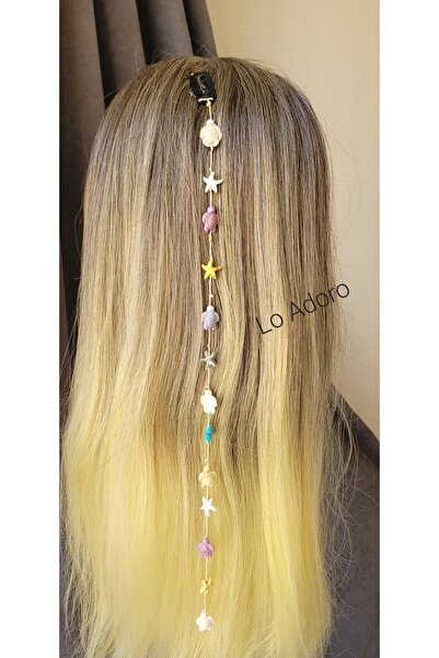 LO ADORO 2-Piece Snap-On Hair Holiday Accessory Pearl Bead Oyster Seashell St...