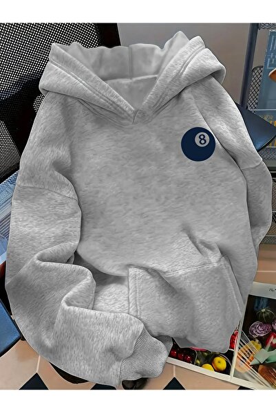 Deocept Unisex Billiard Printed Hooded Kangaroo Pocket Comfortable Fit Oversi...