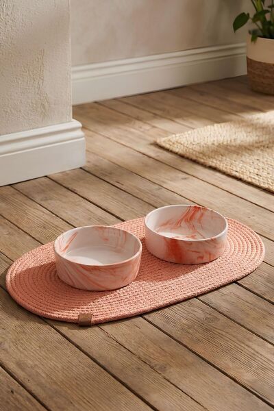 Pawicci 2'li Seramik Paspaslı Mama Kabı – Kaymaz Tabanlı Mama ve Su Kabı - Ke...