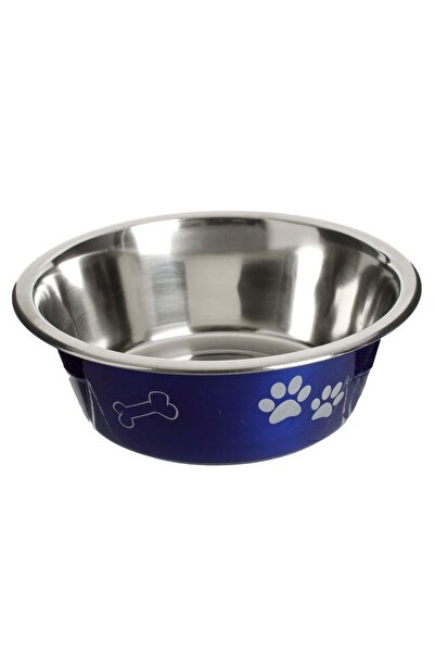 OEM Blue Patterned Stainless Steel Dog Bowl 1.5L