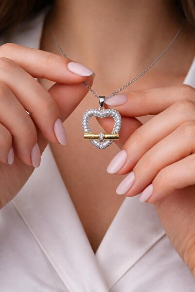 Glowzee Takı & Aksesuar One Hundred Percent Steel Chain Silver Heart Necklace