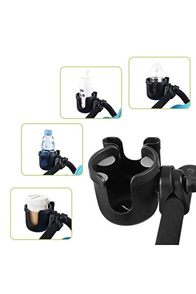 OEM Black cup and mobile phone holder, with attachment to the stroller handle...