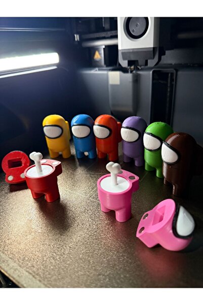 MYA 3D TASARIM ATÖLYESİ 3D Among Us Mıknatıslı 8 Adet Set Oyuncak Hediyelik