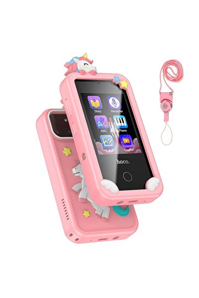 OEM Smartphone pentru copii intr-o husa roz din silicon, cu design unicorn. D...