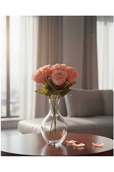 ENRUFLORA زهرة رمان صناعية مزينة بـ 7 رؤوس بلون وردي لتزيين المنزل والشرفة وا...