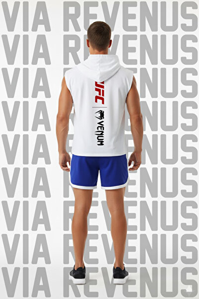 Vordevia UFC cu imprimeu cu glugă Set de tricou sport fără mâneci și pantalon...