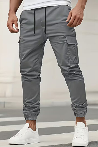 VIKUNYA Men's Linen Side Pocket Cotton Quality Cargo Pants New Season