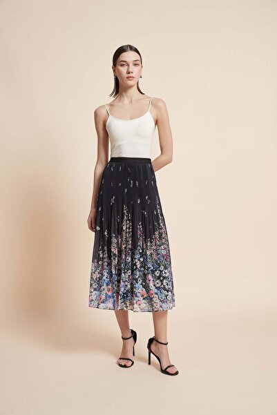 Yola Floral Wide-Leg Midi Skirt
