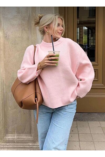 10NUMARAMODA kadın pembe premıum kalıte kazak