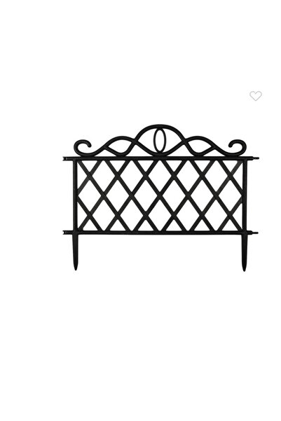 GHADA Black Plastic Decorative Fence 47.5x36cm - 3pcs