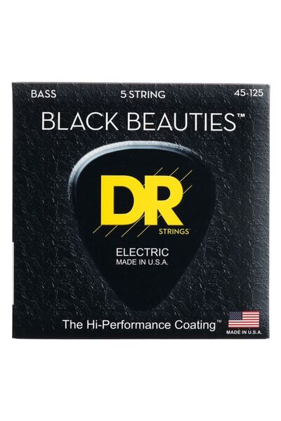 Dr Strings Black Beauties BKB5-45 Electric Bass Strings for 5-String Bass