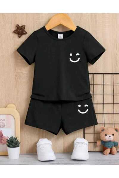 Nice Clothes Children's Tracksuit Set Hooded Unisex Smiling Print