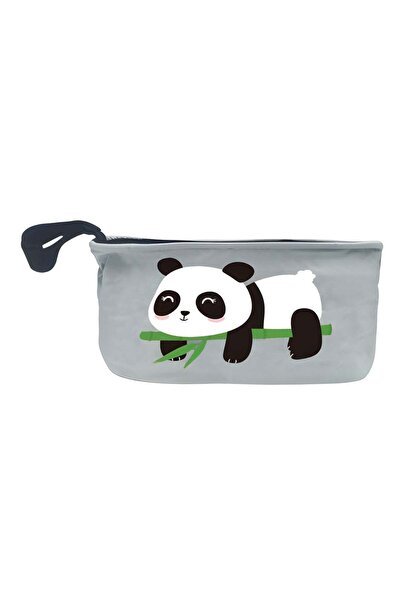 OEM Baby stroller bag, gray with panda pattern and internal compartment. It i...