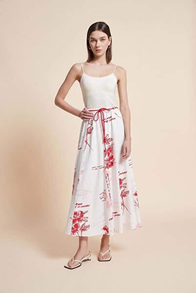 Yola Floral Wide-Leg Midi Skirt