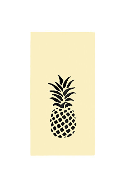 Story 40X40 cm Black Foil Pineapple Patterned 16-Piece 1/8 Fold Cream Colored...