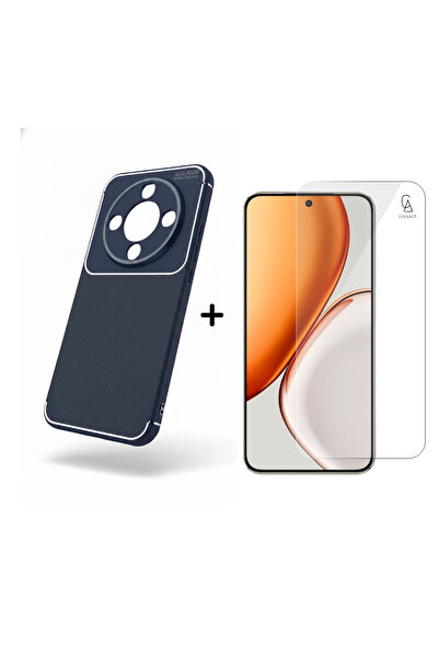 Coolacs Honor Magic 8 Lite ile Uyumlu Karbon Tasarım Silikon Telefon Kılıfı v...