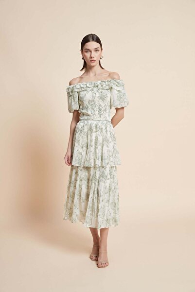 Yola Printed Midi Skirt