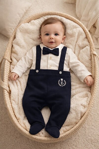 Babydola قميص رجالي بتصميم بابيون من قطعة واحدة مصنوع من قماش قطني 100% مناسب...