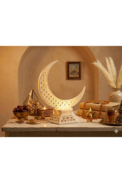 eleganzo Ramazan Süsü Hilal Desenli Dekoratif Modern Masa Aksesuarı Morocco E...