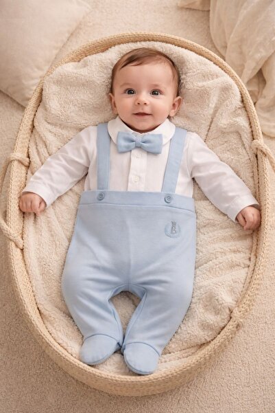 Babydola Erkek bebek papyonlu tulum gömlek salopet tek parça mevlüt özel gün ...
