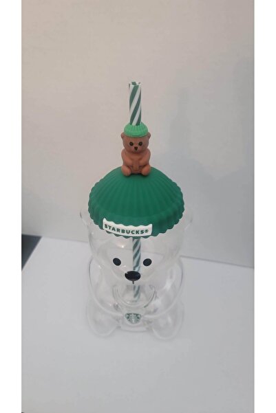 Print Zone Barista Bardak & Bearista Cup Ayıcıklı Bardak Pipet Ucu Süsü 5 Adet