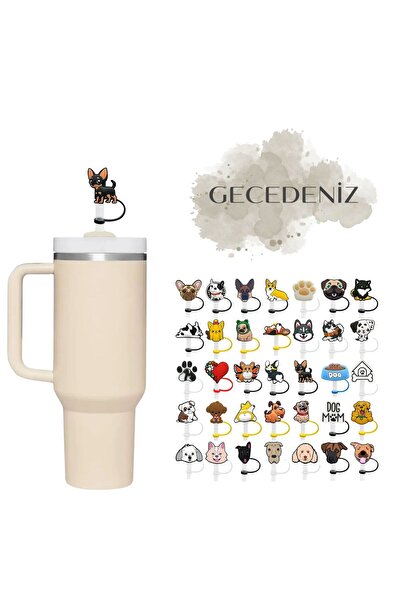 GECEDENİZ Thermos Compatible Straw Stopper Dog No 19