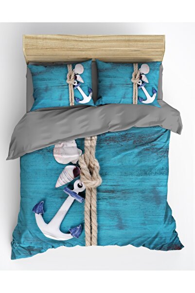 SAREL Çapa Baskılı 3D Çift Kişilik Nevresim Takımı