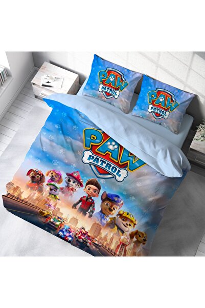 SAREL Paw Patrol Baskılı 3D Çift Kişilik Nevresim Takımı