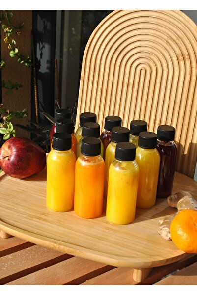 Qualitev 12 Pieces Black Leak-Proof Plastic Bottles with Caps 100 ml Ginger S...