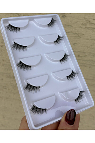 hulyabeauty TAKMA İPEK KİRPİK YARIM 5Lİ 5 ÇİFT