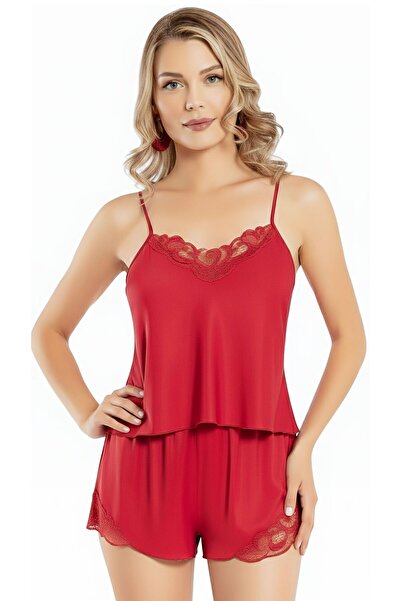 Miss Laris Lingerie Satin Adjustable String Strap Shorts Set Lrs-3015