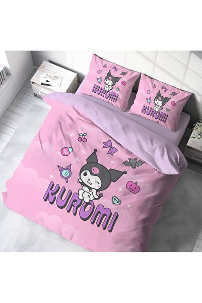 SAREL Kuromi Baskılı 3D Çift Kişilik Nevresim Takımı