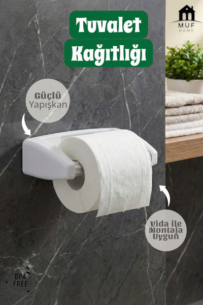 MUF HOME Drill-Free Installation Toilet Paper Holder Strong Adhesive Does Not...
