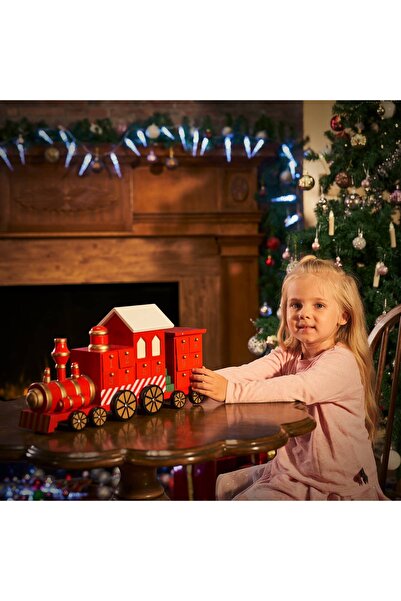 Spielwerk Decorațiune calendar de Advent, în formă de tren, multicoloră, 42 x 23 x 11 cm