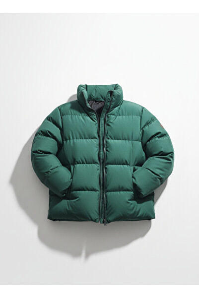 Luvienne Kadın Kahverengi Dik Yaka Puffer Şişme Mont