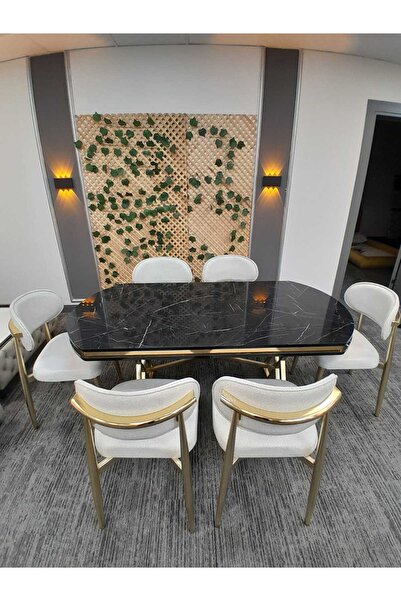 massan 6 Kişilik Masa Sandalye Takımı Royal Masa Polo Sandalyeli