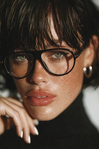 BAPPİR Aneta Pilot Model Blue Light Protective Black Frame Optically Compatib...