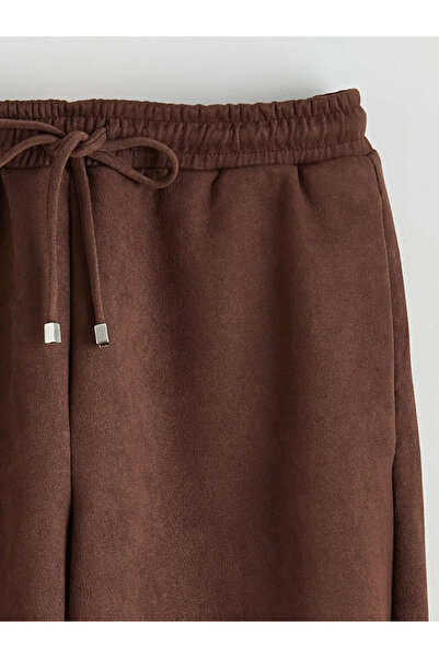 LC Waikiki Standard Fit Women's Suede Look Pants