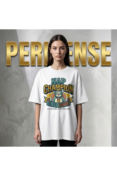 YRN COLLECTION Унісекс Нап Чемпіон з принтом Преміум Пеньє Оверсайз Футболка