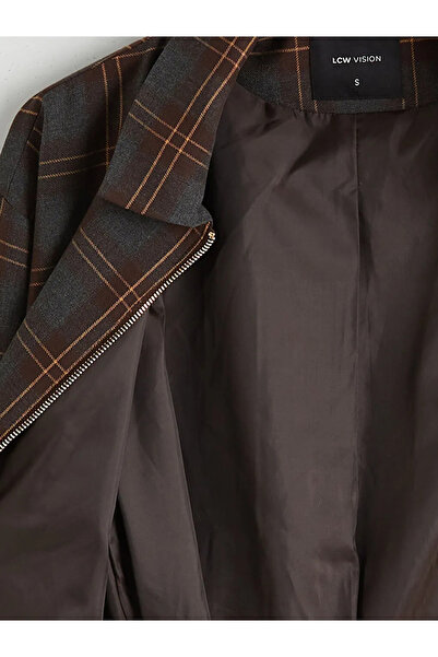 LC Waikiki Shirt Collar Plaid Oversized Women's Jacket