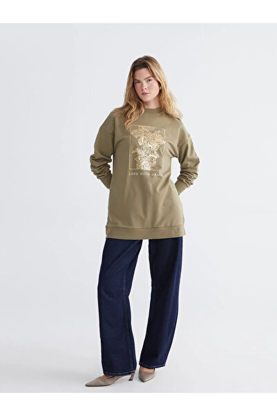 LC Waikiki Τονίκ γυναικεία φούτερ με στάμπα Oversize