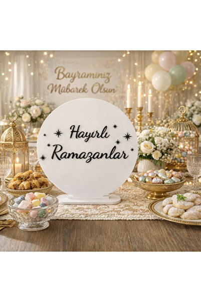 Boncukafası Hayırlı Ramazanlar Masa Dekoru Duvar Dekoru Biblo 30 cm