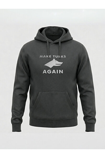 North Whiskers Make Turks Go Turk Again Silver Carbon Fiber Printed Unisex Ho...