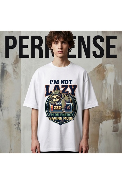 PERISENSE Tricou unisex oversize din bumbac pieptănat premium, imprimat cu te...