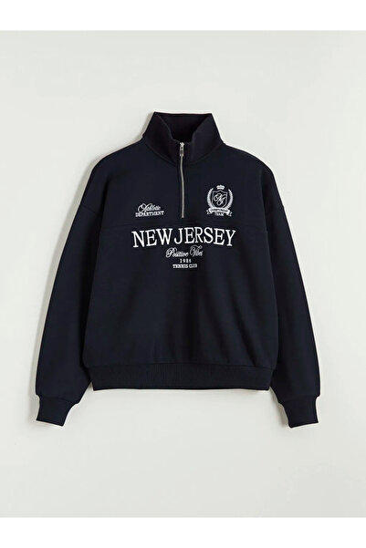 LC Waikiki New Jersey brodat supradimensionat pentru femei, gros, tricou