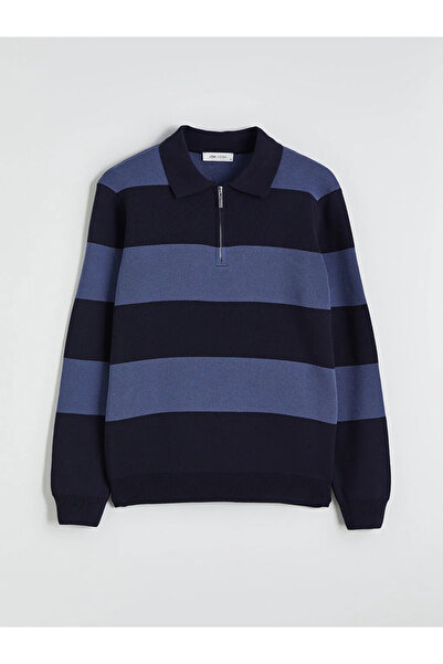 LC Waikiki Polo Neck Striped Men's Knitwear Sweater