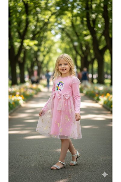 BEGONYA BEBECE KIDS Girls' Special Day Celebration Dresses with Unicorn Print