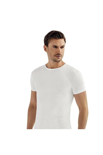 Şahinler Men'S, White, 100% Cotton, Short Sleeve, Crew Neck, Ribbed 6-Pack Un...